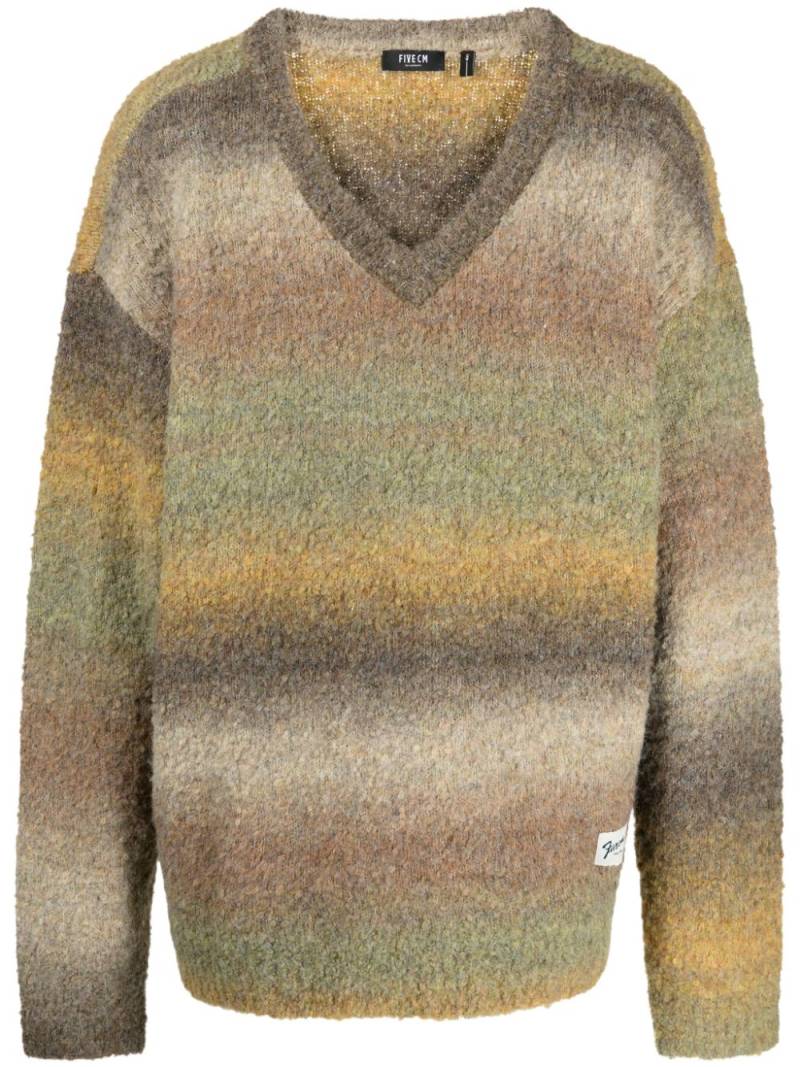 FIVE CM ombré-effect bouclé jumper - Multicolour von FIVE CM