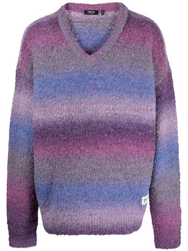 FIVE CM ombré-effect bouclé jumper - Multicolour von FIVE CM