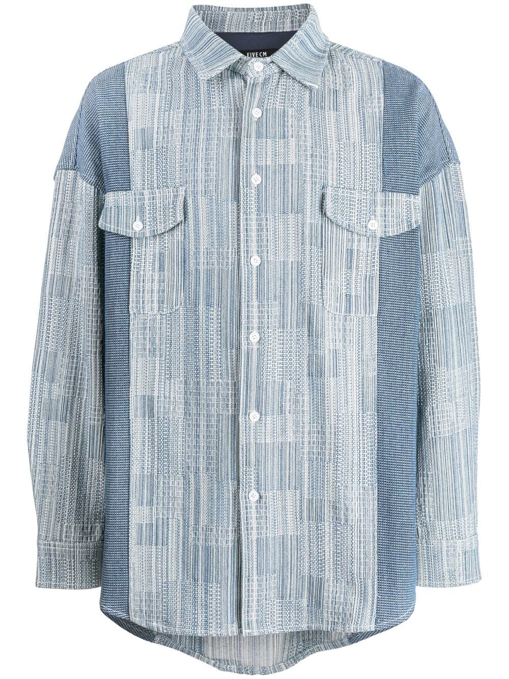 FIVE CM panelled-design long-sleeve shirt - Blue von FIVE CM