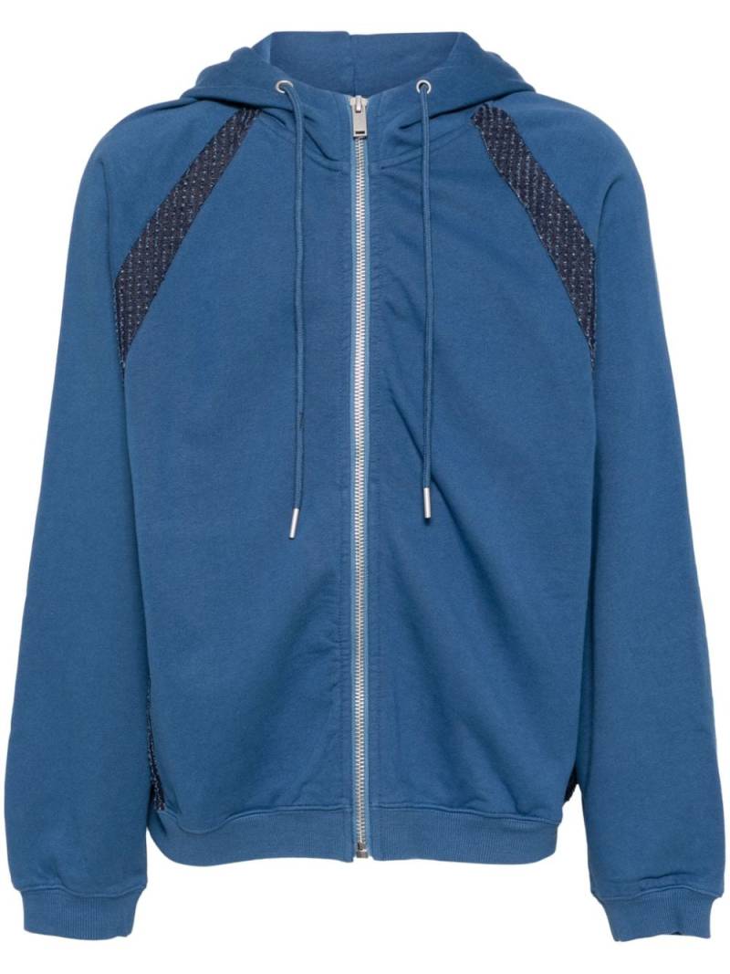 FIVE CM panelled zip-up hoodie - Blue von FIVE CM