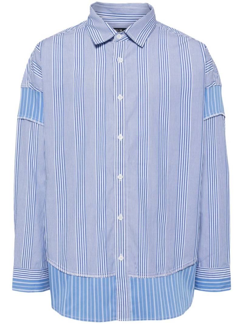 FIVE CM striped panelled cotton shirt - Blue von FIVE CM