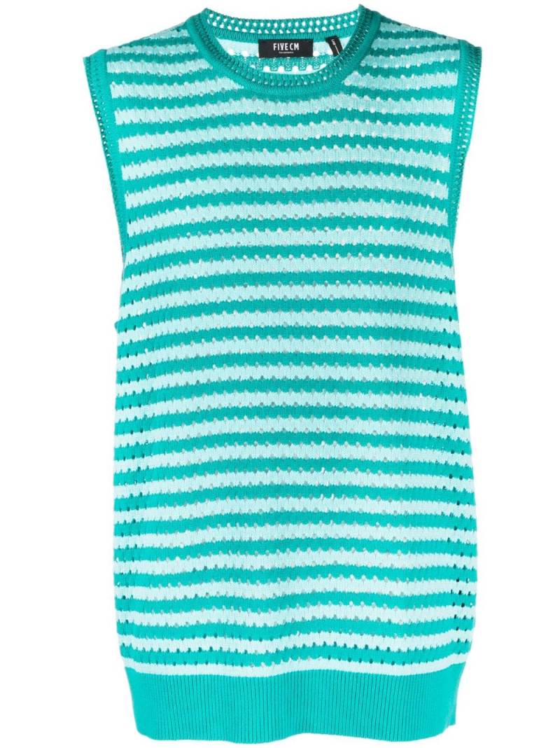 FIVE CM striped sleeveless jumper - Green von FIVE CM