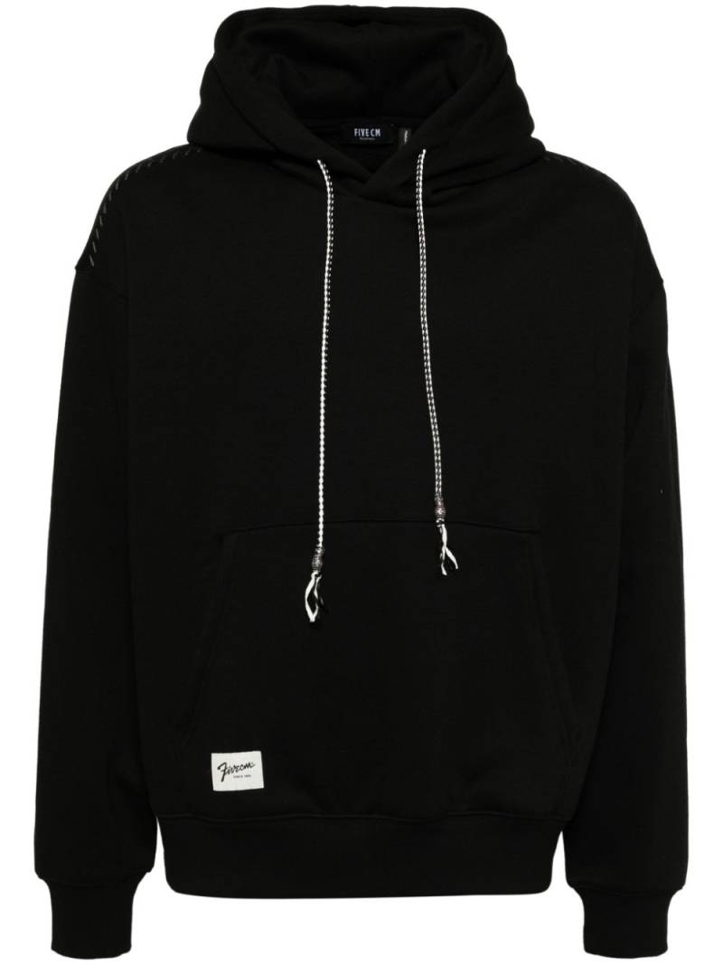 FIVE CM tonal stitching hoodie - Black von FIVE CM