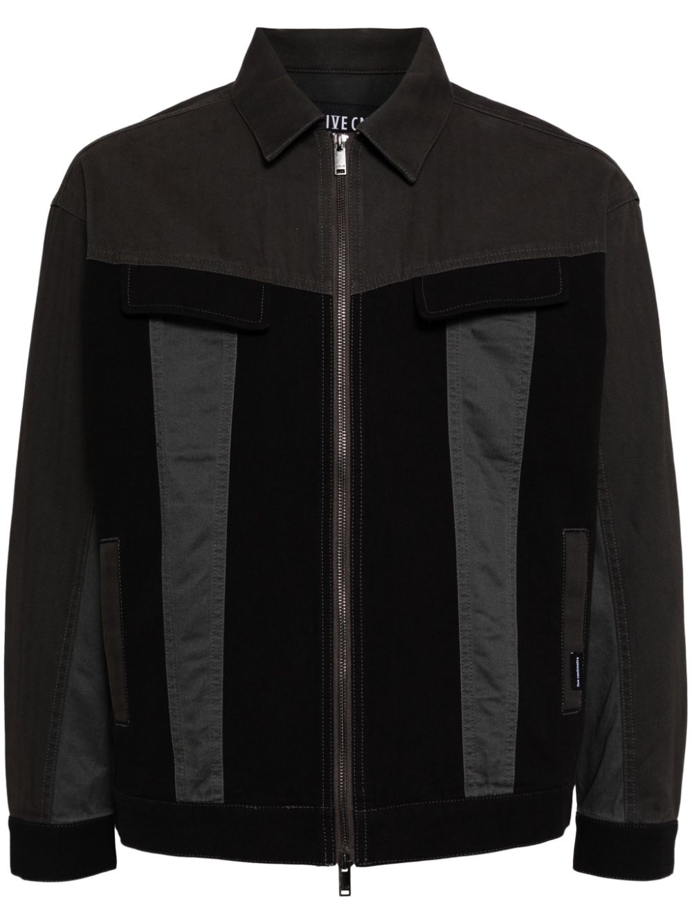 FIVE CM two-tone zip-up shirt jacket - Black von FIVE CM