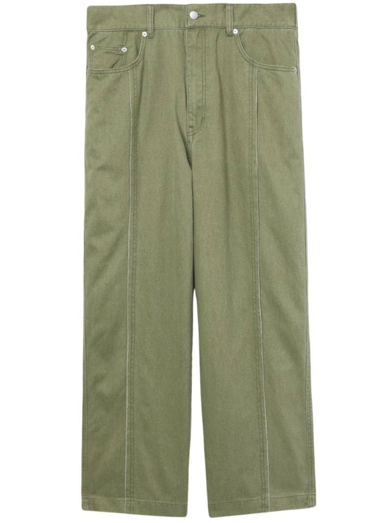 FIVE CM wide-leg cotton trousers - Green von FIVE CM