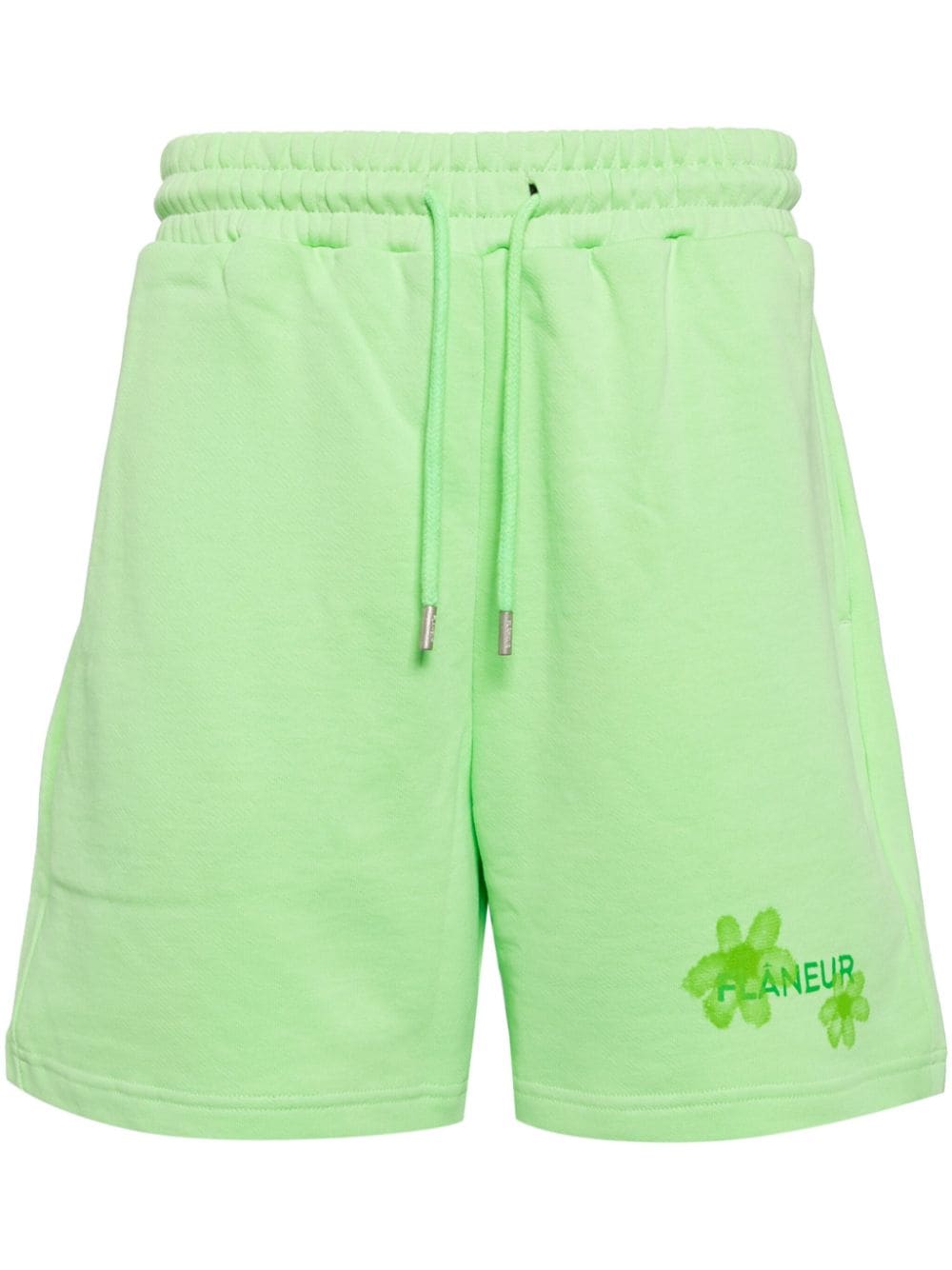 FLÂNEUR Floral Watercolor cotton shorts - Green von FLÂNEUR