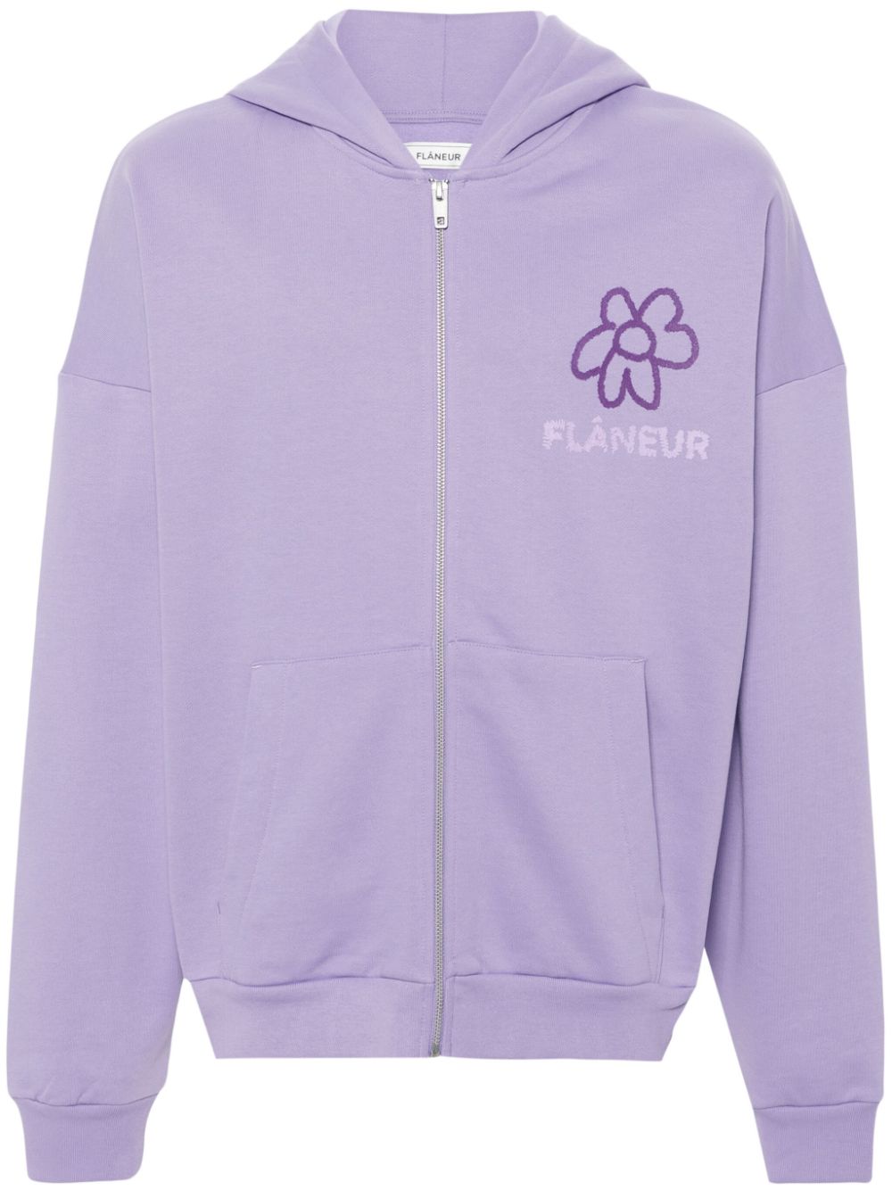 FLÂNEUR Flower zip-up hoodie - Purple von FLÂNEUR