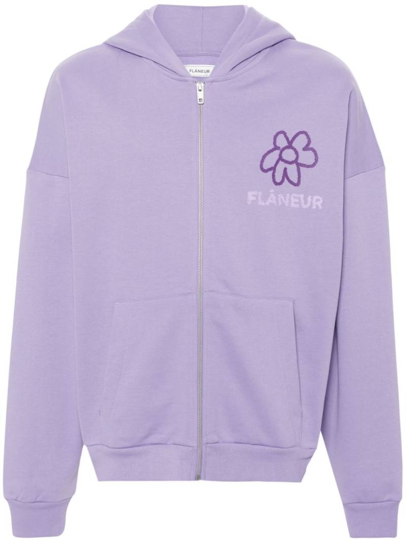 FLÂNEUR Flower zip-up hoodie - Purple von FLÂNEUR