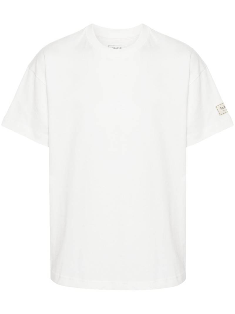 FLÂNEUR appliqué-logo cotton T-shirt - White von FLÂNEUR