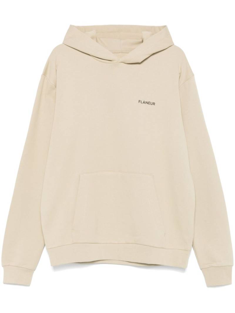 FLÂNEUR rubberised-logo hoodie - Neutrals von FLÂNEUR