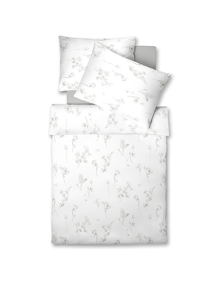 FLEURESSE Satin Bettwäsche 70x90cm/140x220cm Bed Art White weiss von FLEURESSE