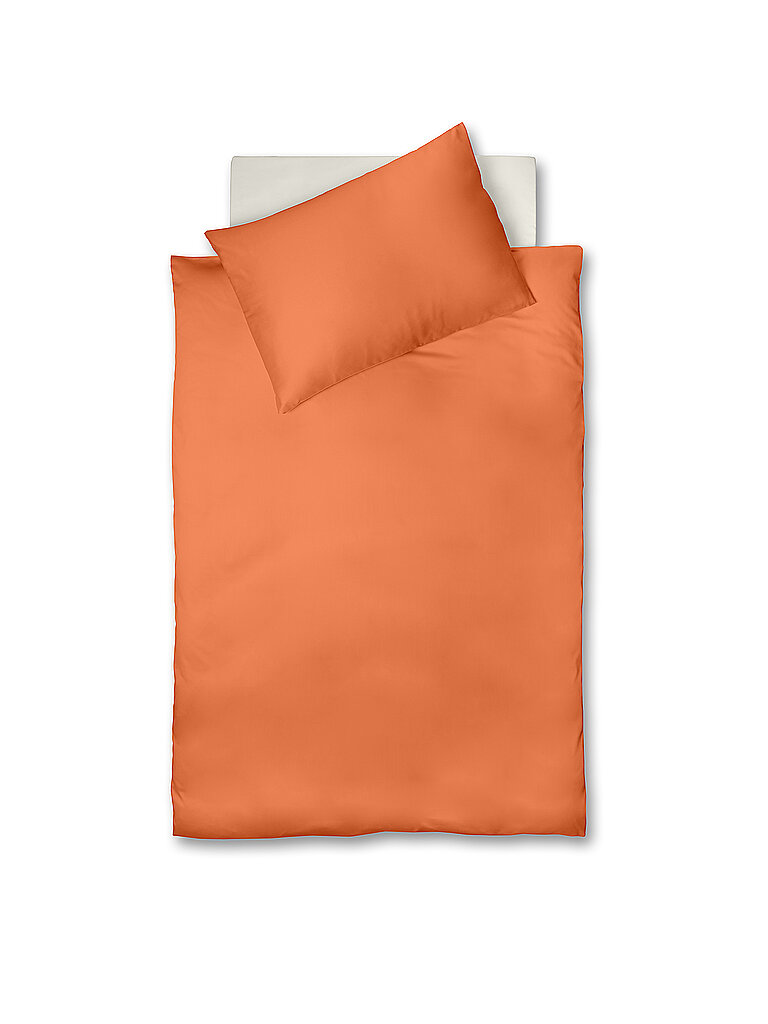 FLEURESSE Satin Bettwäsche ROYAL UNI 70x90cm / 140x200cm Orange orange von FLEURESSE