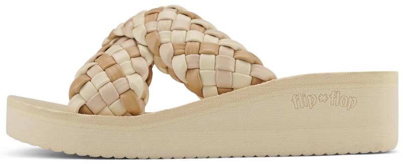 Flip Flop Pantolette »wedgy*cross«, Plateau, Sommerschuh, Schlappen mit geflochtener Bandage von FLIP FLOP