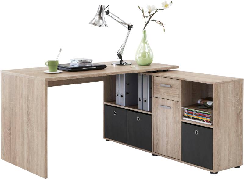 FMD Eckschreibtisch »Lex, Schreibtisch / Sideboard,«, drehbar, Breite 136 / 205 cm, Made in Germany von FMD