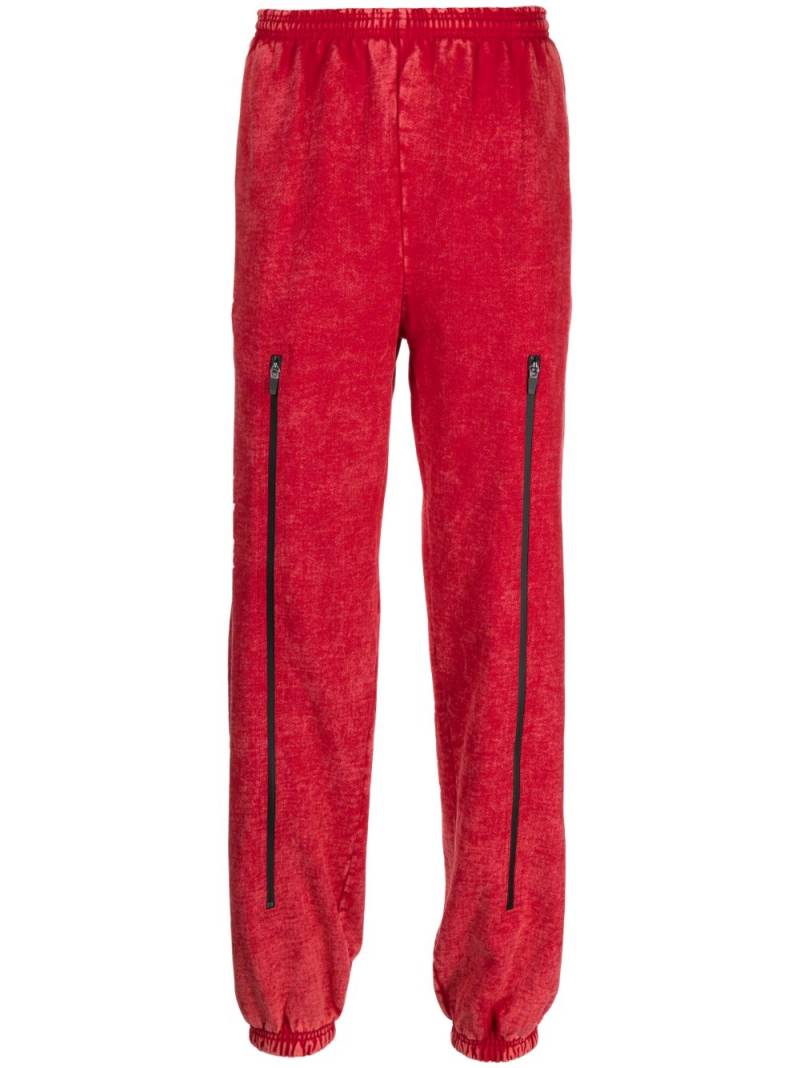 FOO AND FOO zip-detail cotton straight-leg trousers - Red von FOO AND FOO