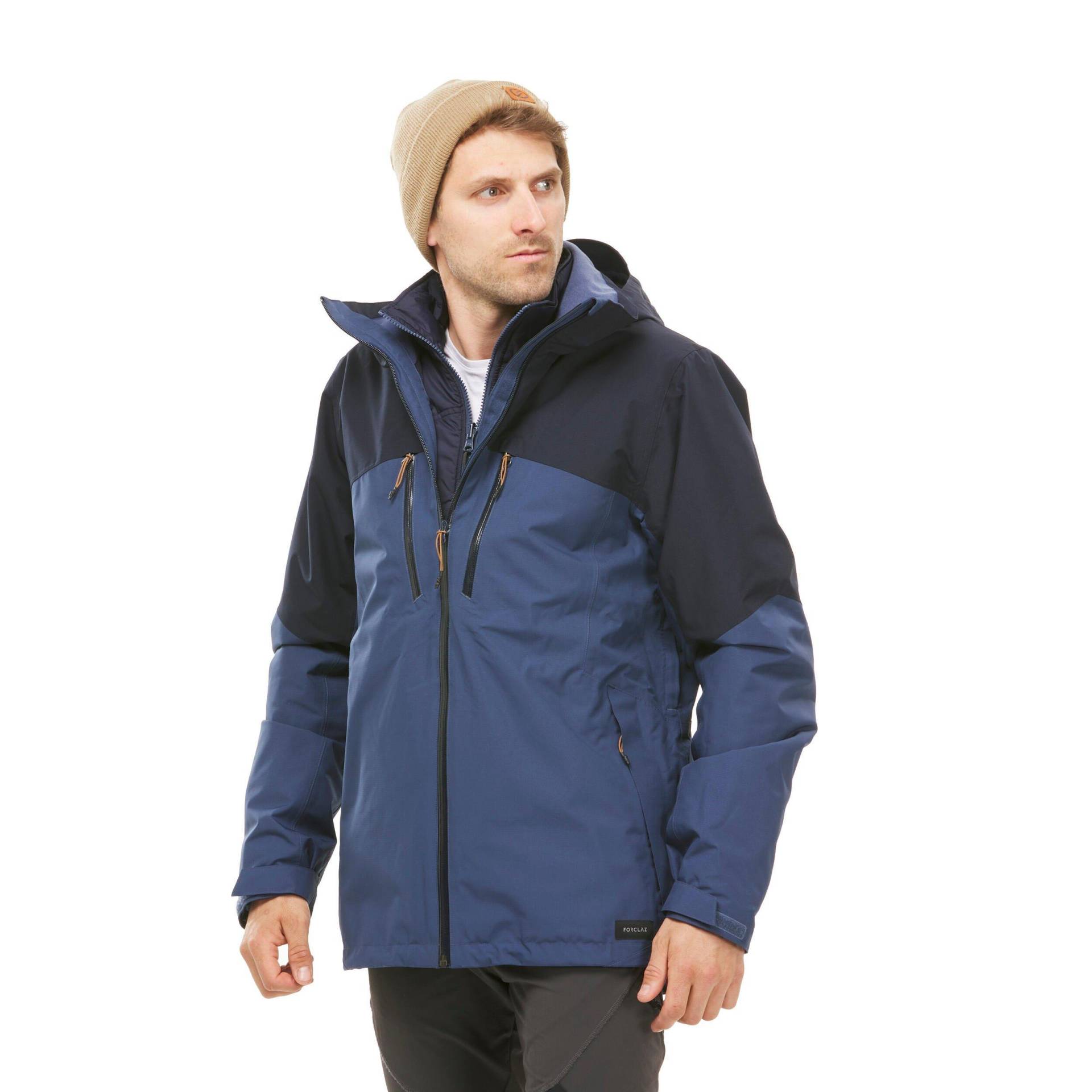 3-in-1-jacke - Travel 500 Herren Blau Bedruckt S von FORCLAZ