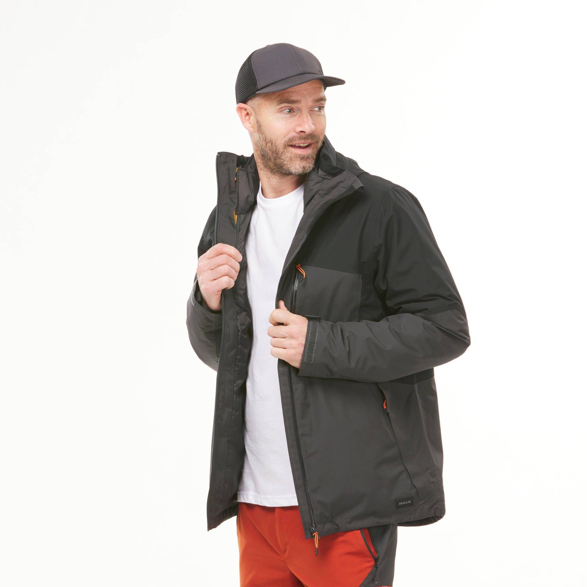 3-in-1-jacke - Travel 500 Herren Gewittergrau 3XL von FORCLAZ