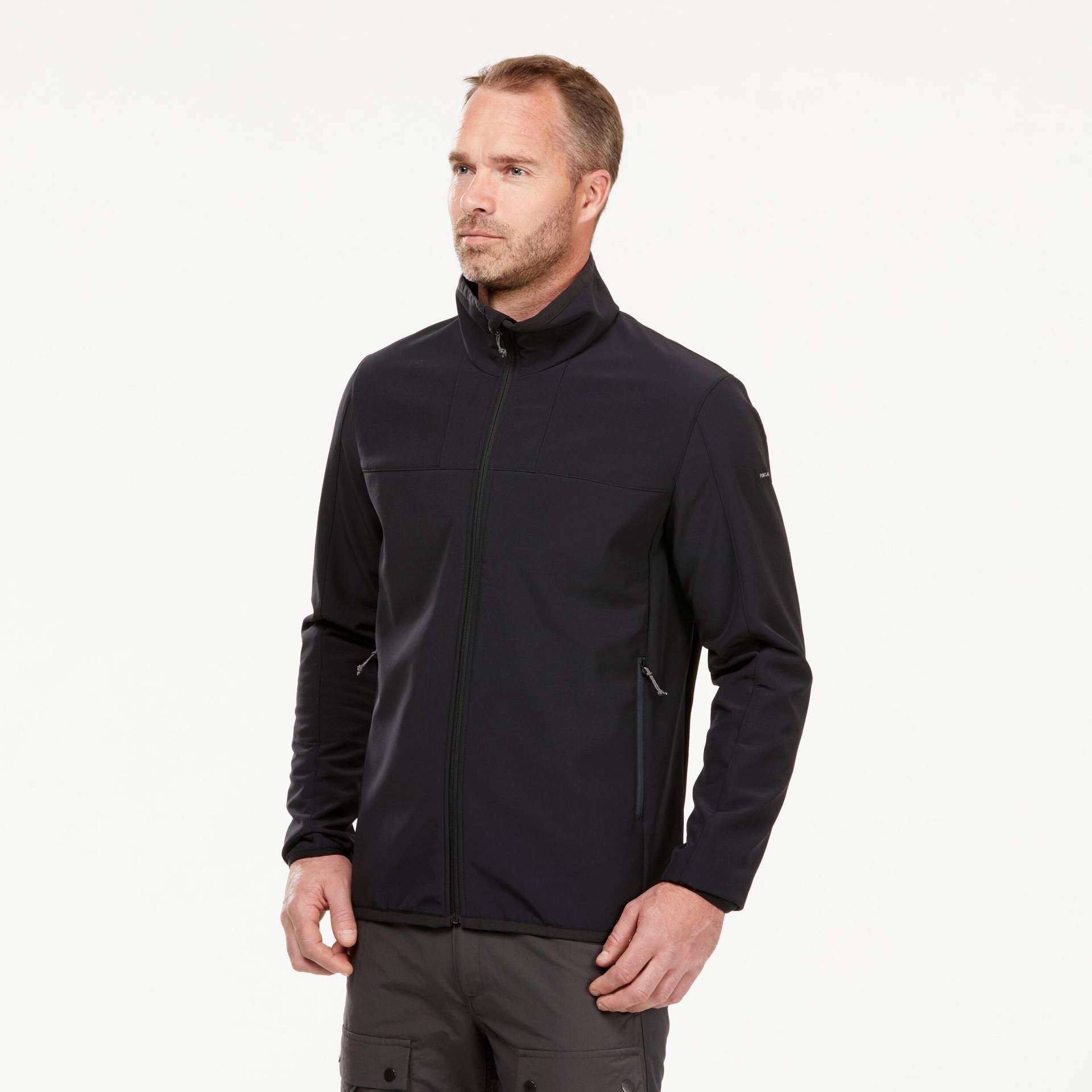 FORCLAZ - Softshell-Jacke MT100 WINDWARM, für Herren, Charcoal Black, Größe 52/2XL von FORCLAZ