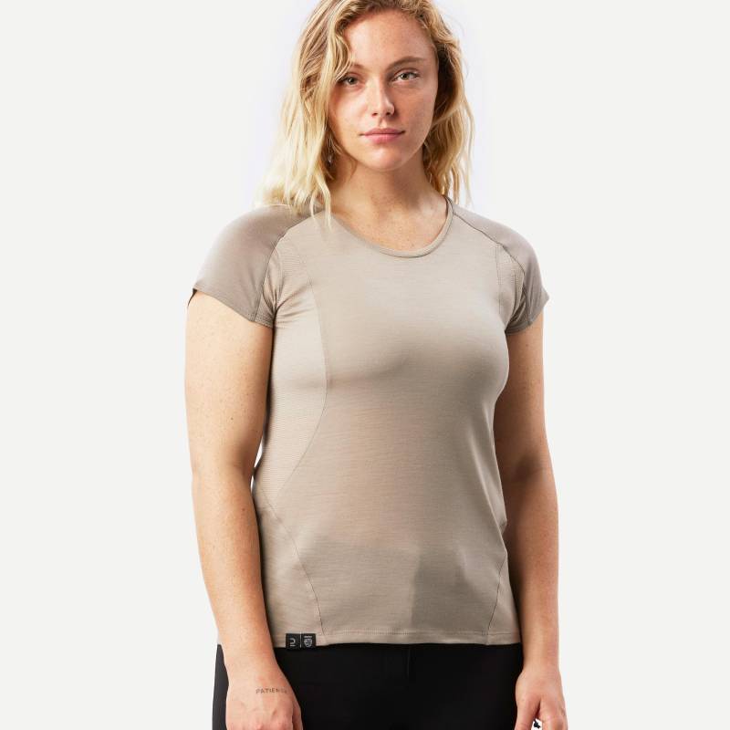 Kurzarmshirt - Mt500 Damen Beige Medium L von FORCLAZ