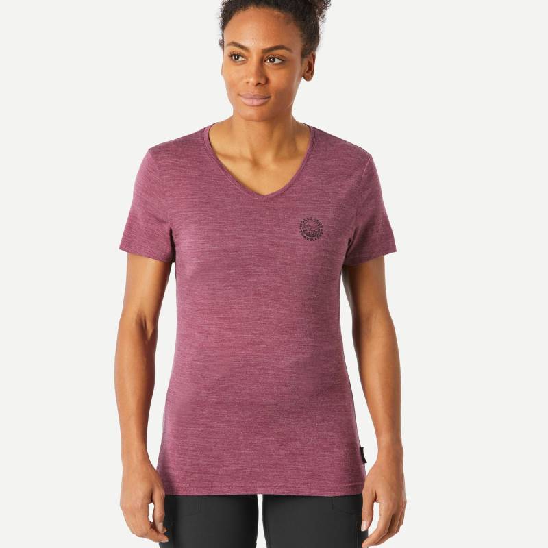 Kurzarmshirt - Travel 500 Damen Violett Bedruckt XL von FORCLAZ