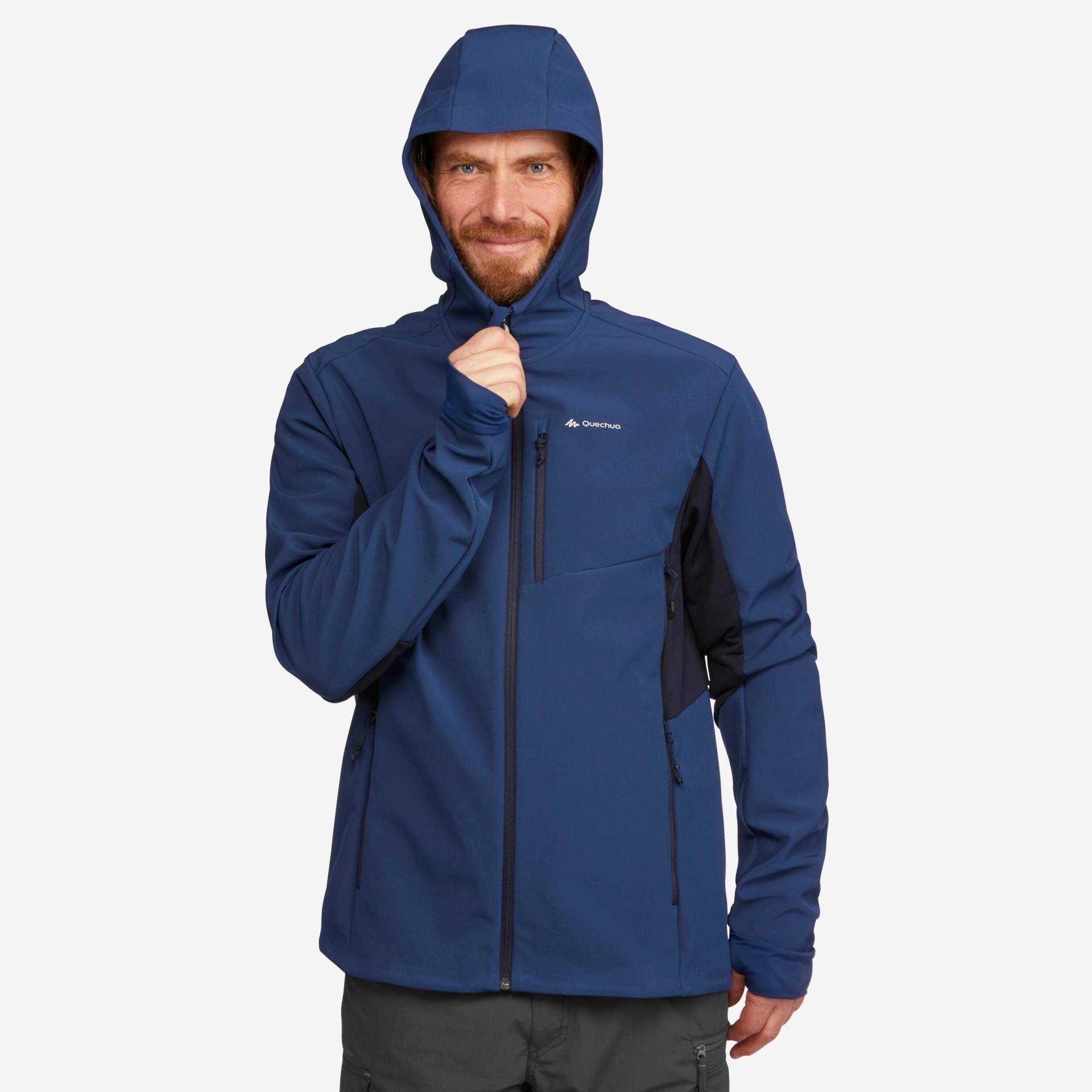 Softshell-jacke - Mt500 Herren Blau Bedruckt L von FORCLAZ