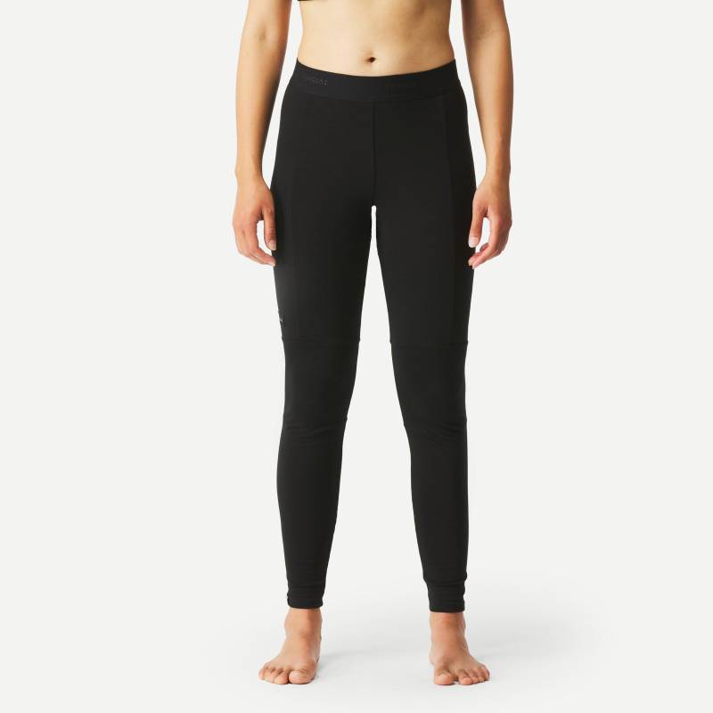 FORCLAZ - Leggings TREK 500 MERINO, für Damen, Charcoal Black, Größe XL von FORCLAZ