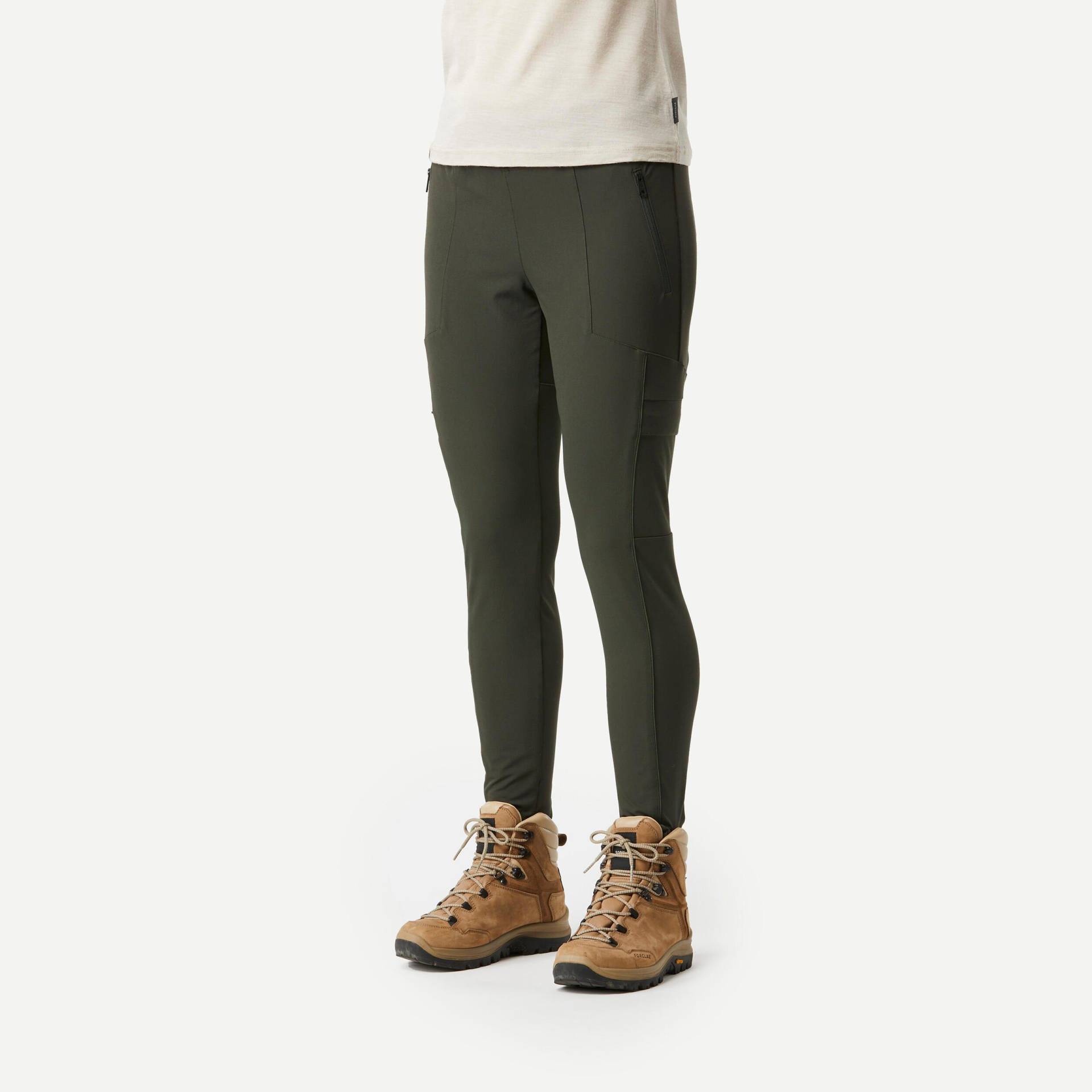 Leggings - Travel 500 Damen Khaki XS von FORCLAZ