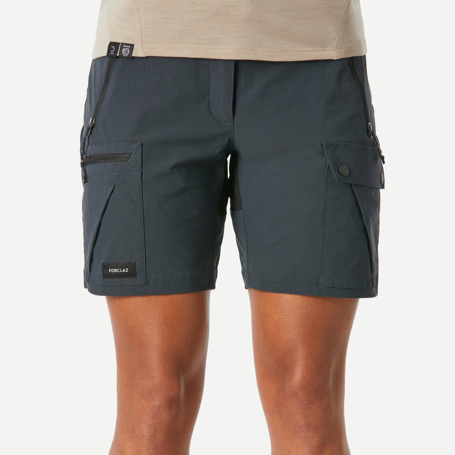 Shorts - Mt500 Damen Gewittergrau 38 von FORCLAZ