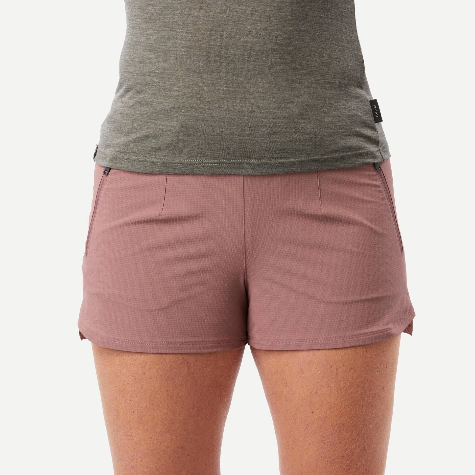 FORCLAZ - Shorts TRAVEL 900, für Damen, Erdbraun, Größe 38 von FORCLAZ