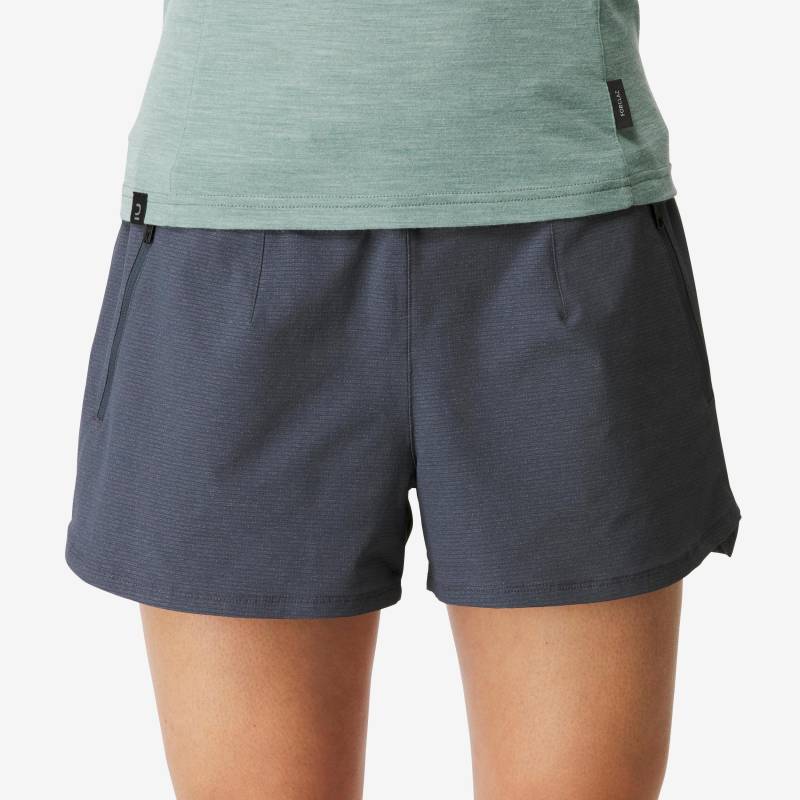 Shorts - Travel 500 Damen Gewittergrau 44 von FORCLAZ