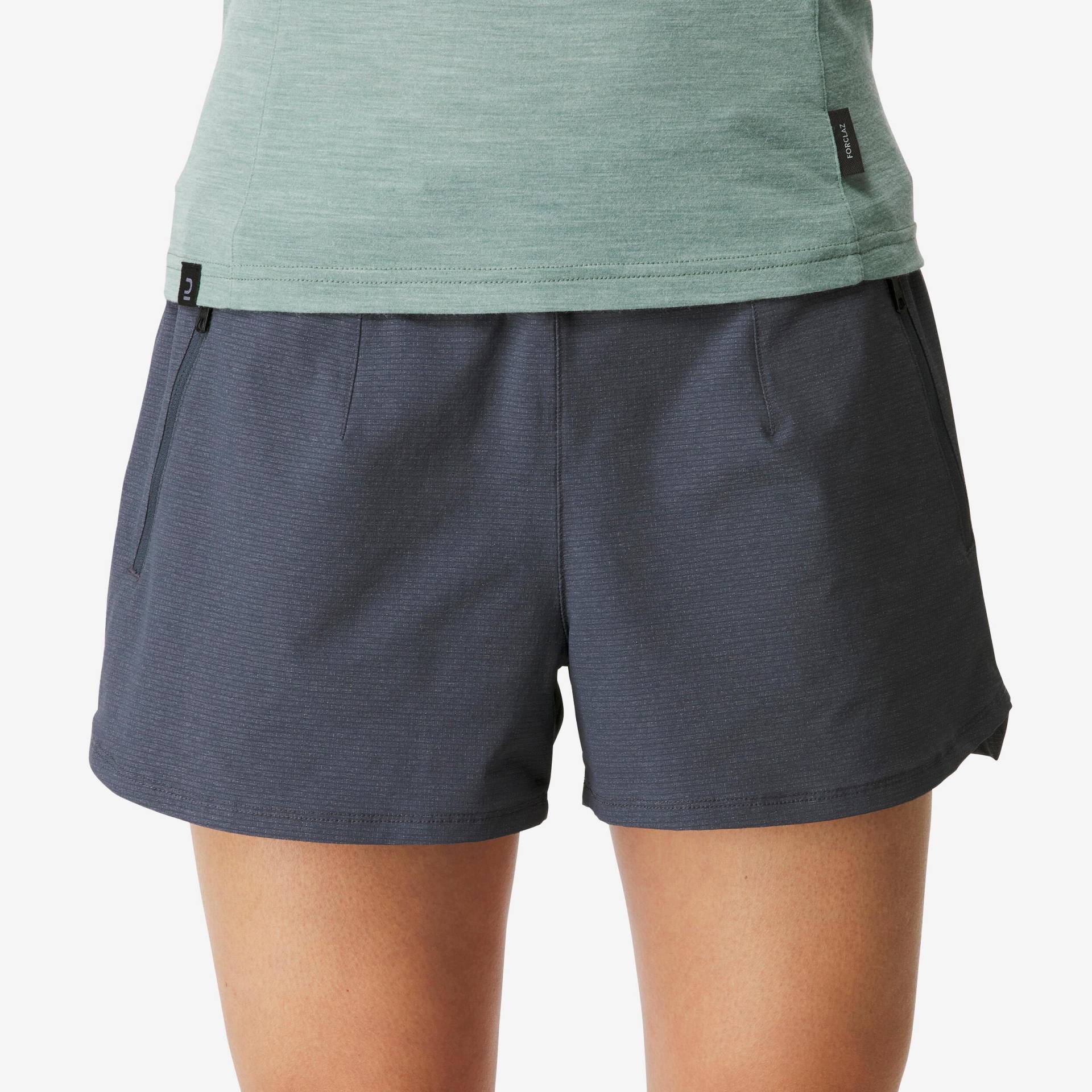 FORCLAZ - Shorts TRAVEL 500, für Damen, Space Black, Größe 40 von FORCLAZ