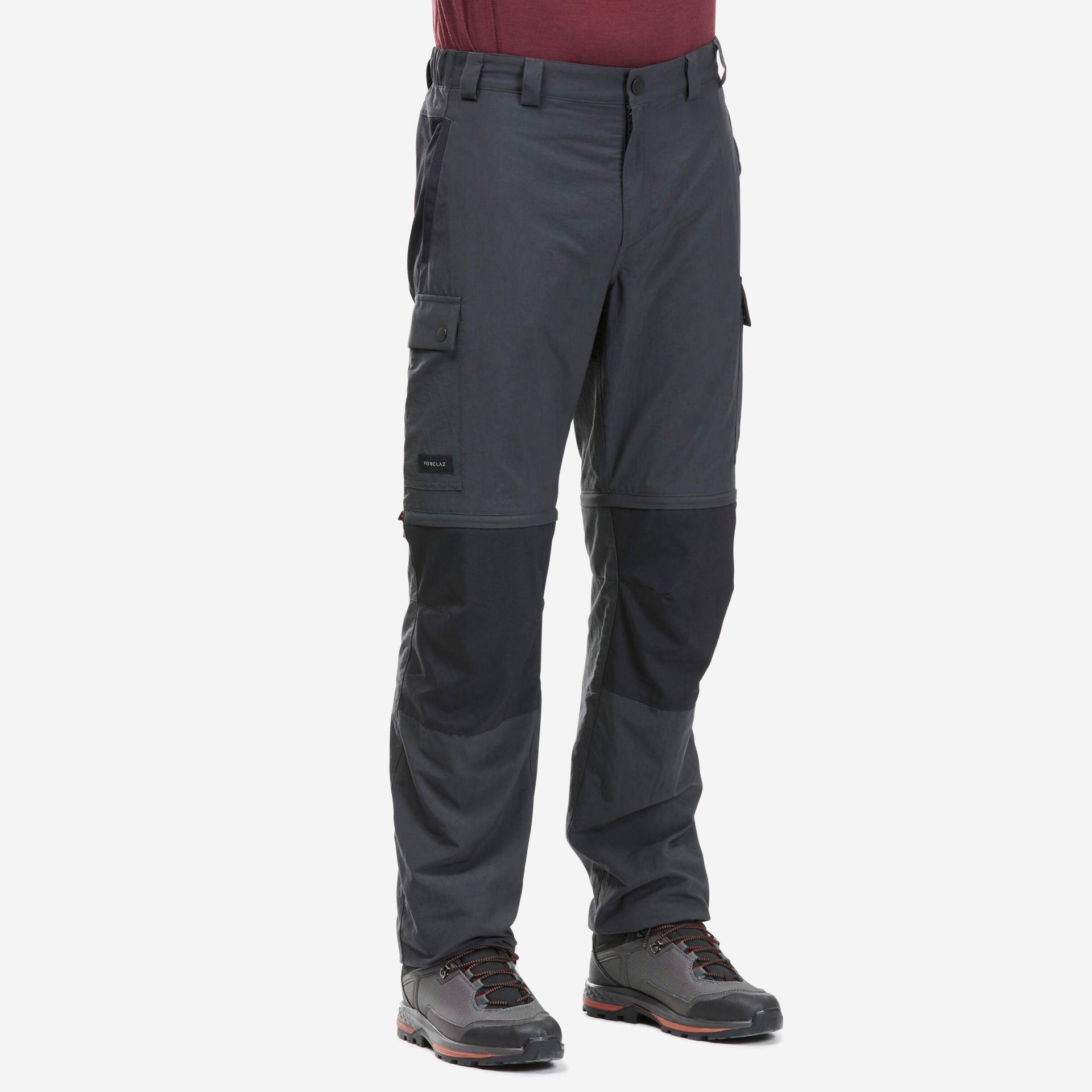 FORCLAZ - Zip-off-Hose TREK 100 ZIP OFF, für Herren, Space Black, Größe 38/S von FORCLAZ