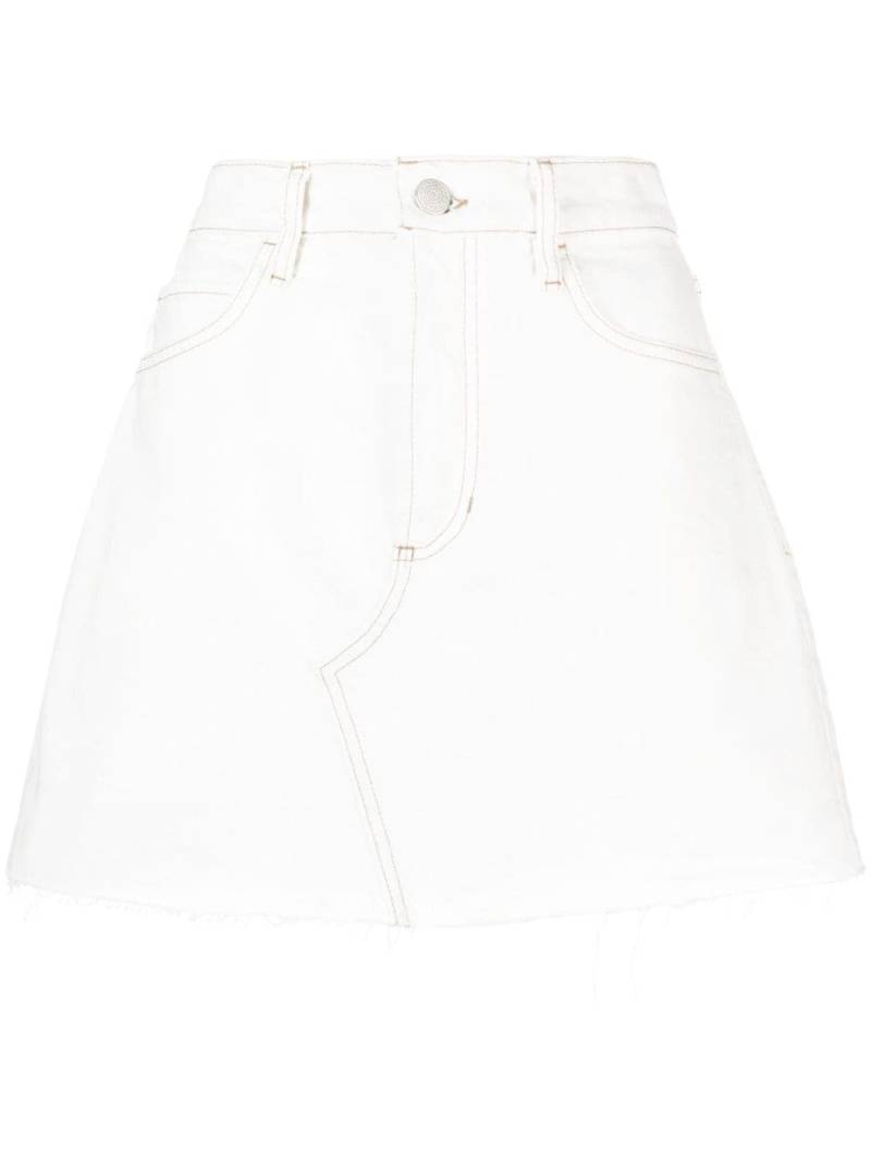 FRAME panelled A-line denim miniskirt - White von FRAME