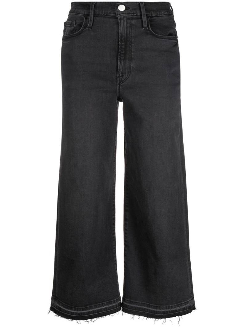 FRAME Ali cropped wide-leg denim jeans - Black von FRAME