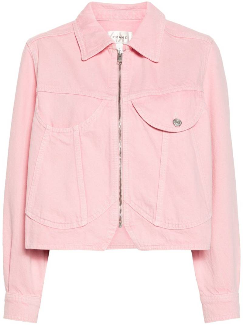 FRAME Heart cropped denim jacket - Pink von FRAME