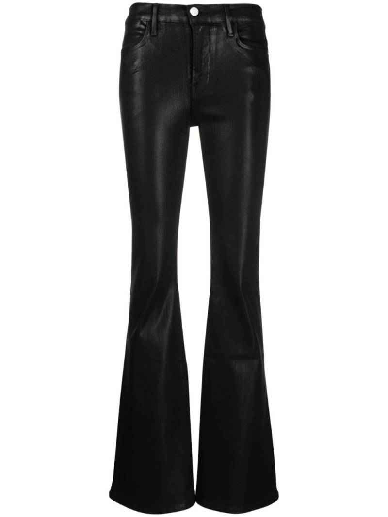 FRAME Le Crop button-up flared jeans - Black von FRAME