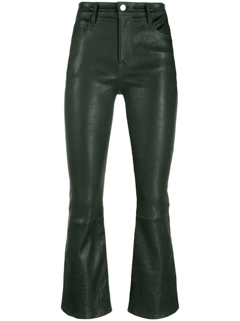 FRAME Le Crop leather flared trousers - Green von FRAME