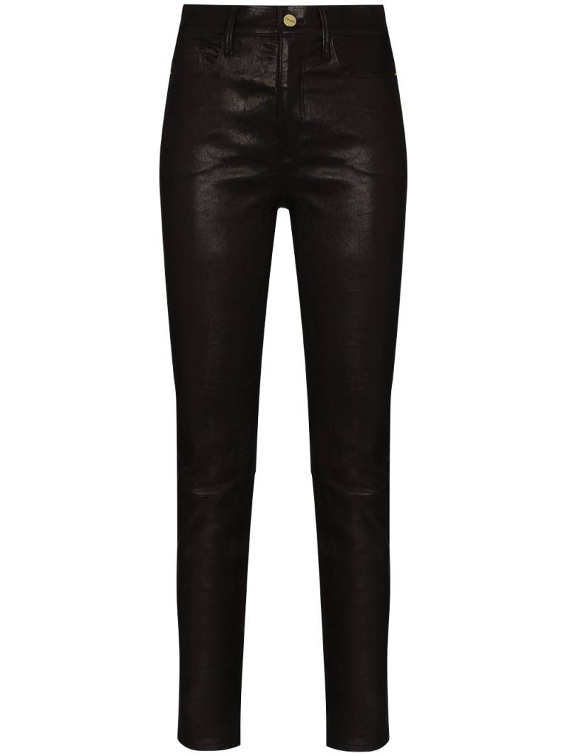 FRAME Le Sylvie skinny leather trousers - Black von FRAME