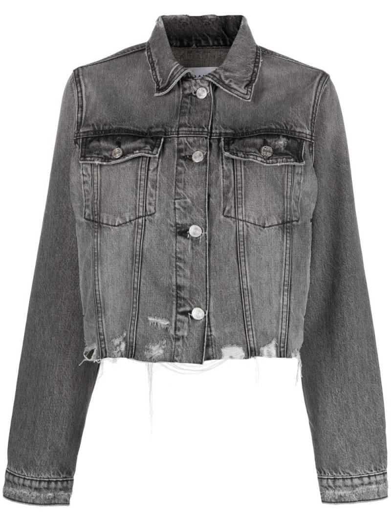 FRAME Vintage distressed denim jacket - Black von FRAME