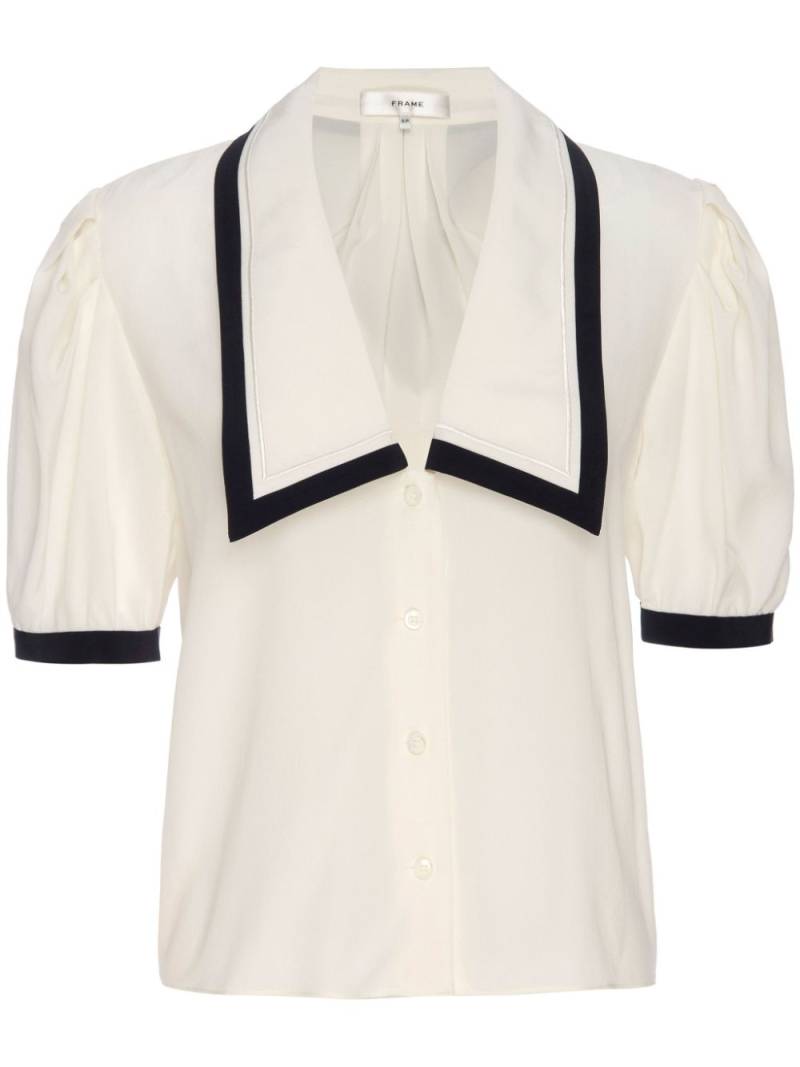 FRAME contrast-border silk shirt - Neutrals von FRAME