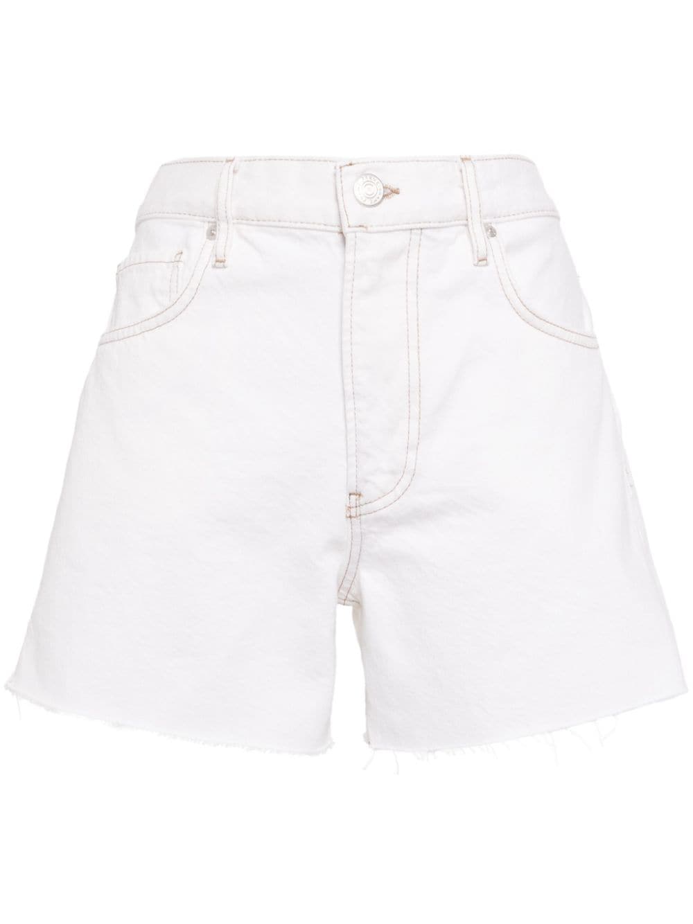 FRAME frayed-edge denim mini shorts - White von FRAME