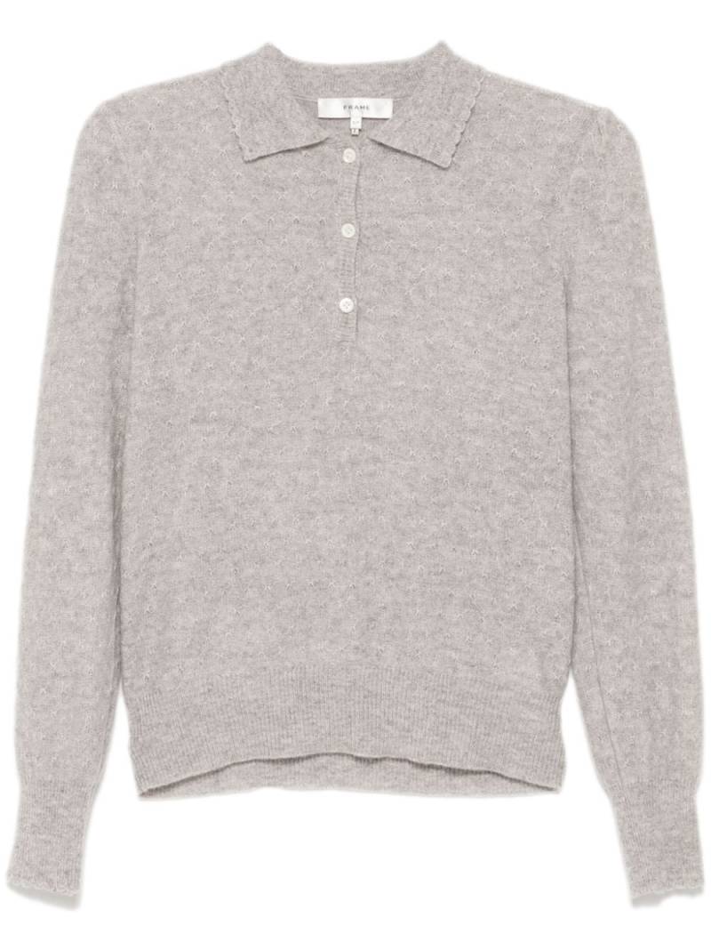 FRAME polo scallop jumper - Grey von FRAME