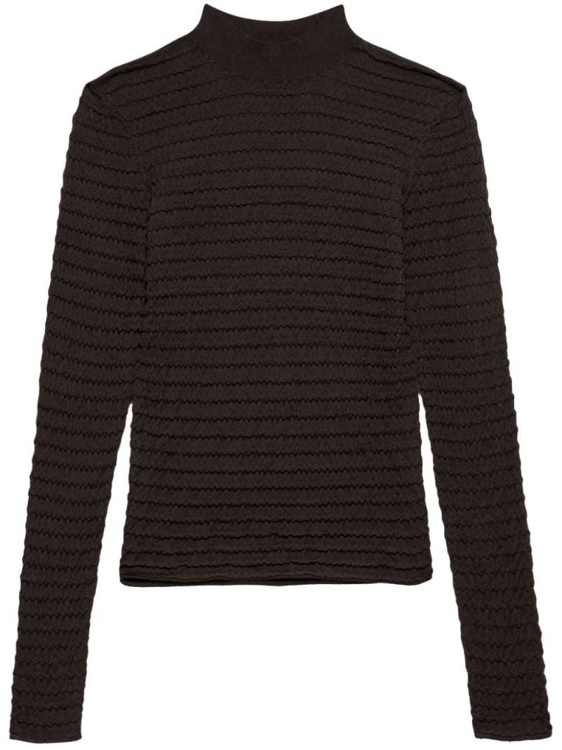 FRAME smocked mock-neck jumper - Brown von FRAME