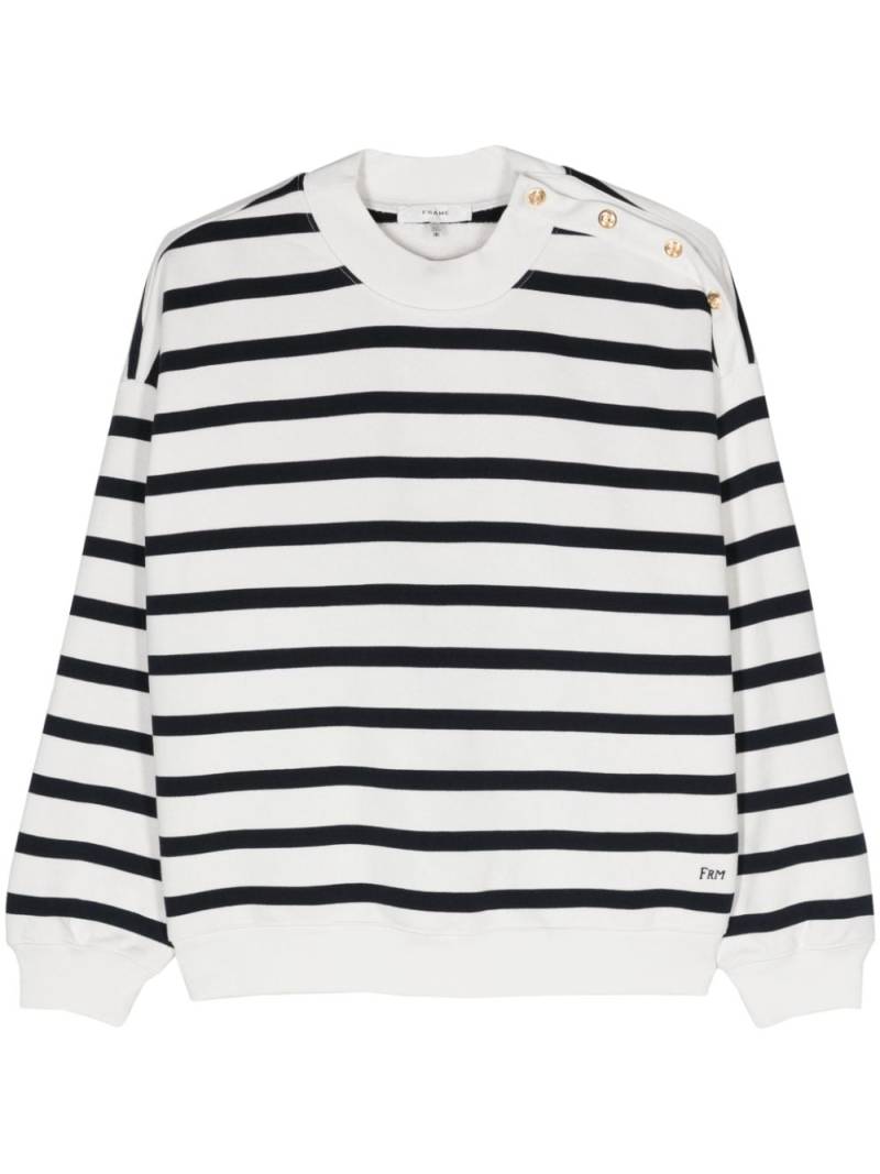 FRAME striped cotton-blend sweatshirt - White von FRAME