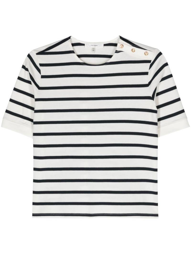 FRAME striped organic cotton T-shirt - White von FRAME