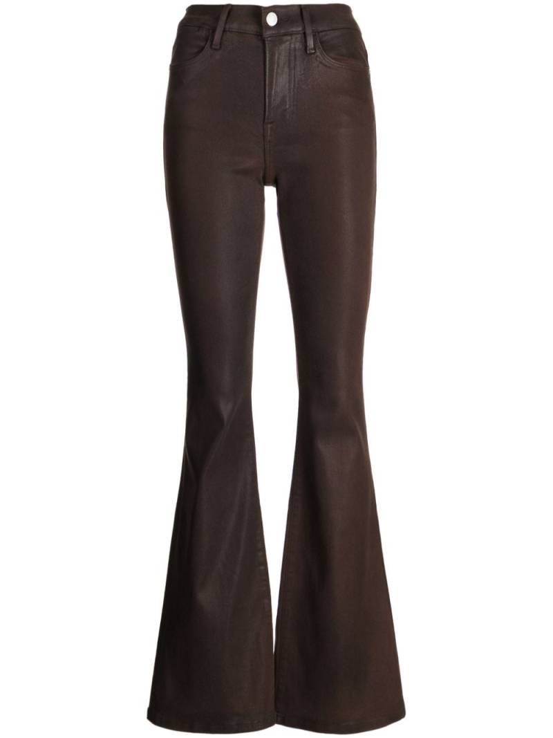 FRAME wax-coated flared jeans - Brown von FRAME