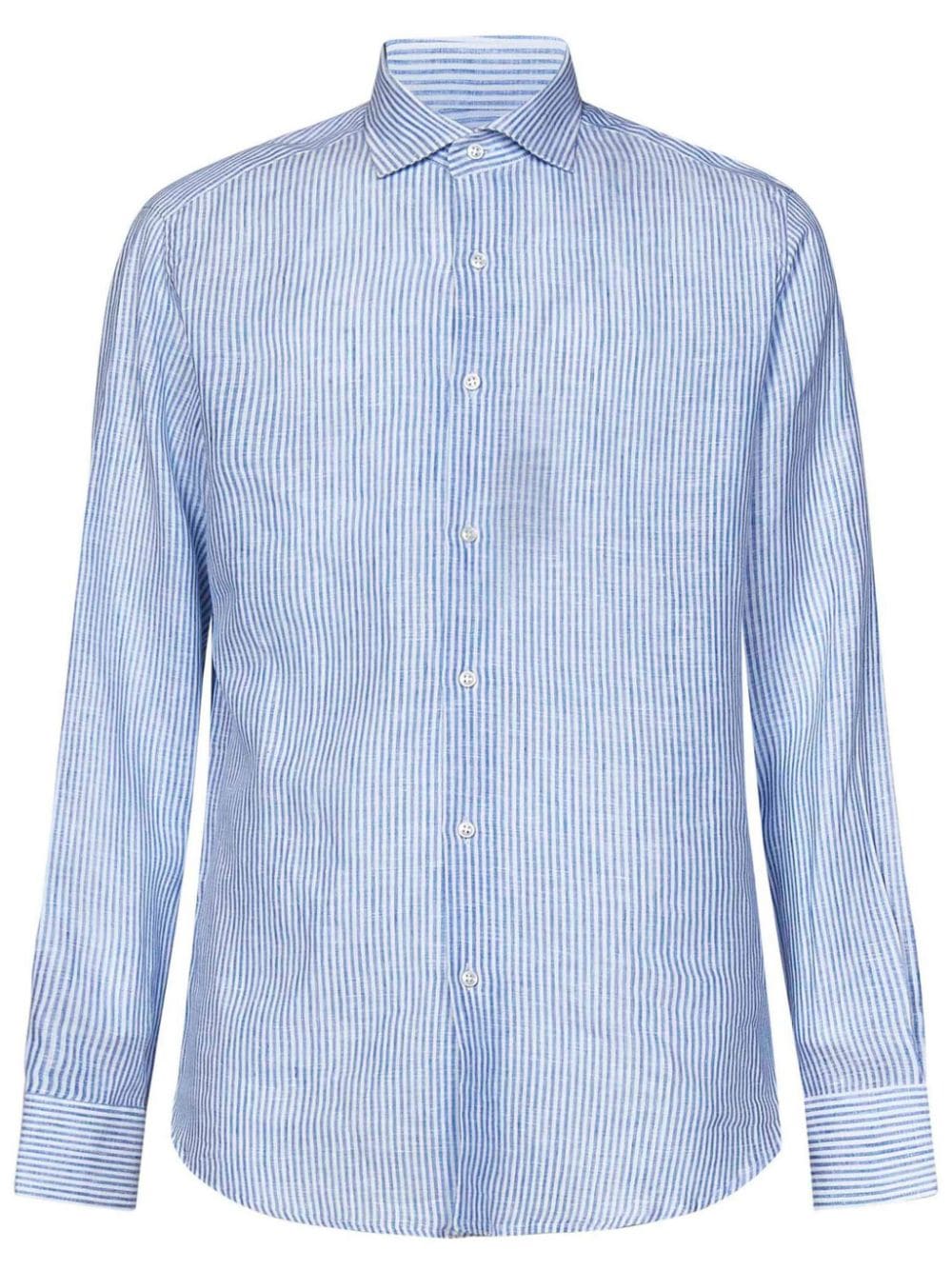 FRANZESE COLLECTION James Bond striped shirt - Blue von FRANZESE COLLECTION