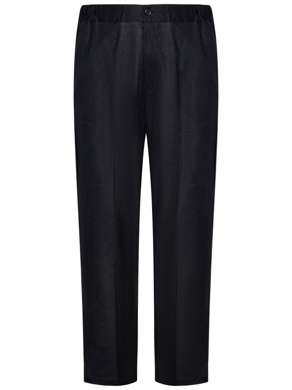 FRANZESE COLLECTION linen straight-leg trousers - Black von FRANZESE COLLECTION