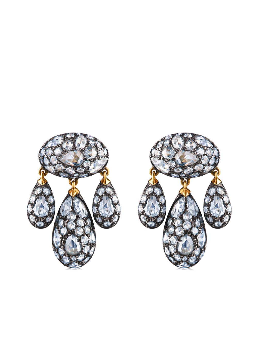 FRED LEIGHTON 18kt gold diamond Modern Girandole pendant earrings von FRED LEIGHTON