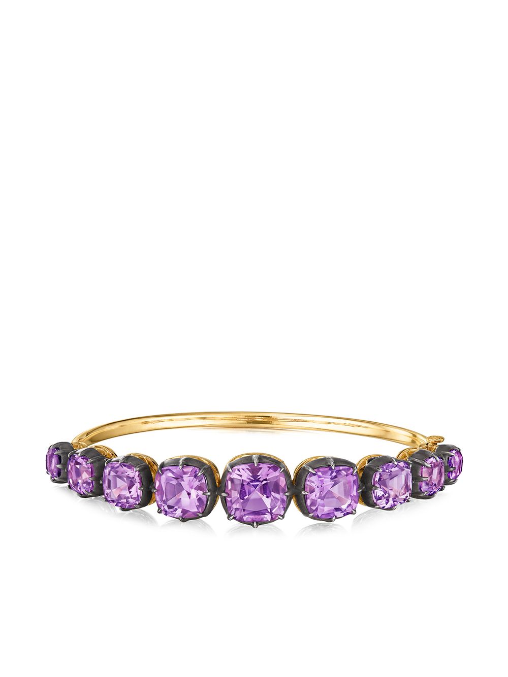 FRED LEIGHTON 18kt yellow gold cushion amethyst collect bangle von FRED LEIGHTON